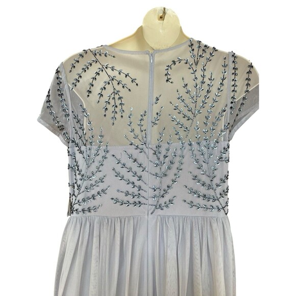 NWT $250 Davids Bridal Mother Of The Bride Prom Ball Gown Plus Size 16 W Silver - Picture 8 of 8